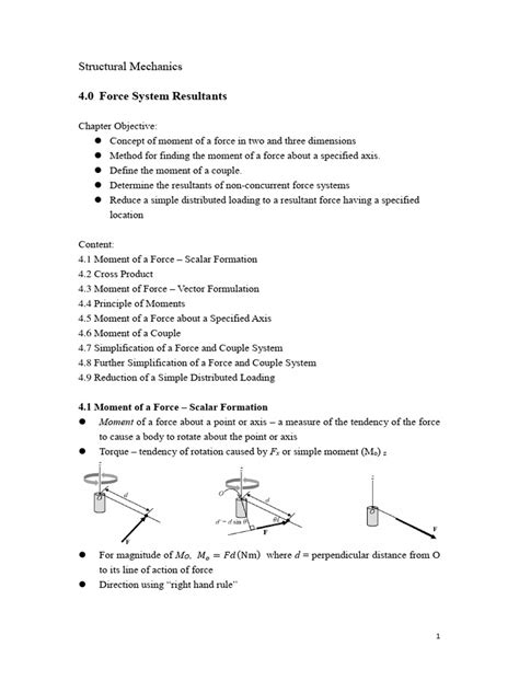 Chapter 4 Force System Resultants Pdf Torque Rotation