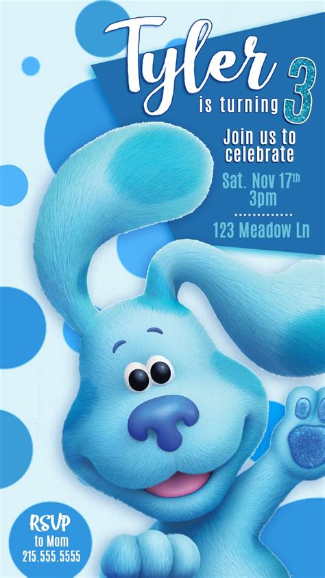 Blues Clues Birthday Blues Clues Text Invite Digital Blues Clues