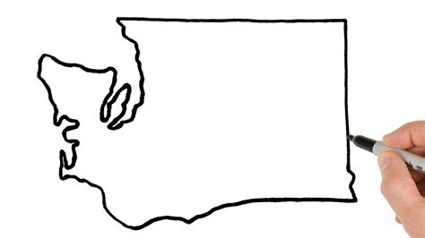 How To Draw Washington State Map Drawing Tutorial Usa Map Youtube