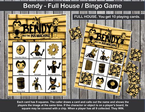 Bendy and the Ink Machine Bingo / FULL HOUSE Game - Etsy