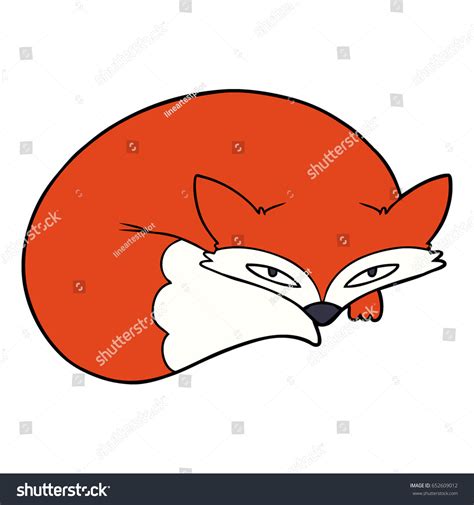 Cartoon Curled Fox Stock Vector (Royalty Free) 652609012 | Shutterstock