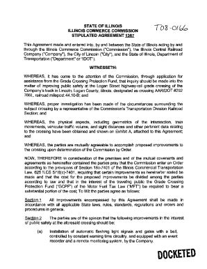 Fillable Online Icc Illinois 002 3 STIPULATED AGREEMENT This Fax