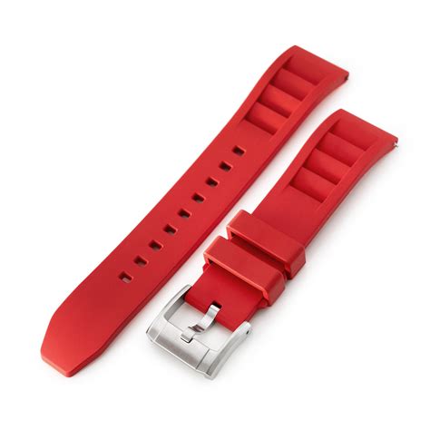 Red Rm Vented Fkm Quick Release Rubber Strap 20mm Strapcode