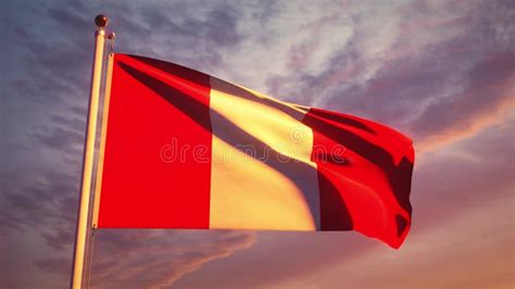 Peru Flag Waving In Wind Video Footage Realistic Peru Flag Background