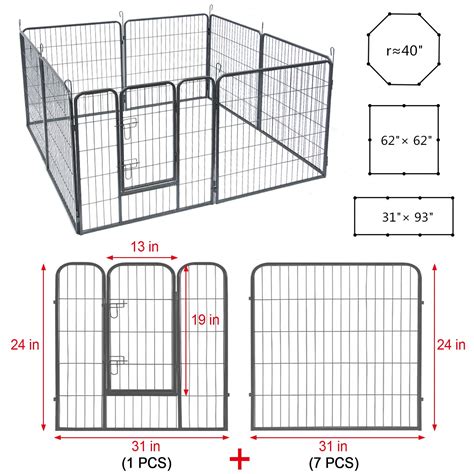 Hongfengdz Dog Fence Puppy Pen Outdoor Pet Playpen Portable Dog Kennel