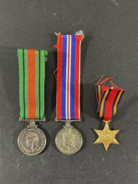 Ww British Burma Star Defence Medal War Medal Miniatures