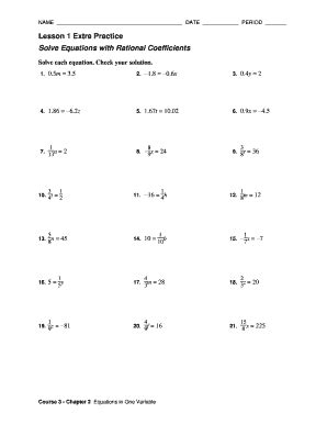 Lesson Extra Practice Solve Equations With Rational Coefficients