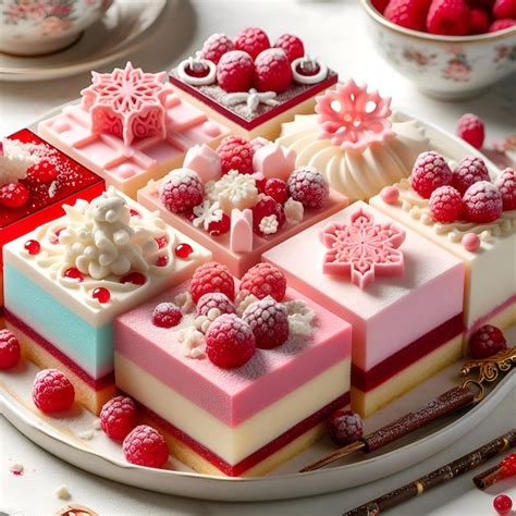 Premium Photo Chinese Raspberry Snowflake Cake