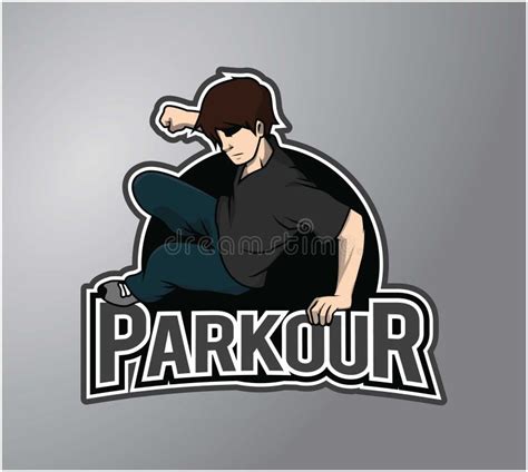 Parkour Vintage Logo Line Art Concept Black And White Color Hand