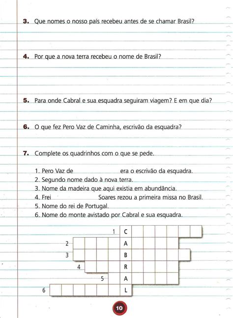 Atividades Sobre A Chegada Dos Portugueses Ao Brasil 4 Ano