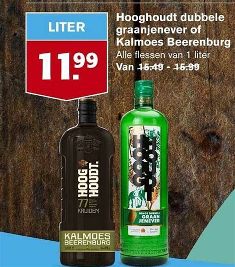 Hooghoudt Dubbele Graanjenever Of Kalmoes Beerenburg Aanbieding Bij