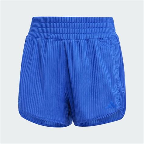 Adidas Pacer All Gym Seasonal Rib High Rise Tonal Stripes Shorts