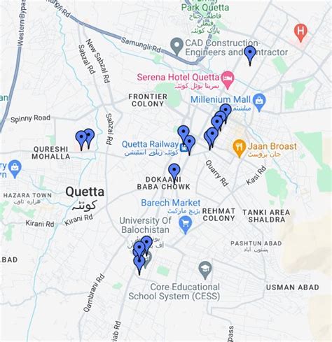 Quetta City Road Map - Carina Vivienne