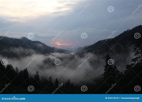 Sunset Over Smoky Mountains Georgia Stock Photo Image Of Western