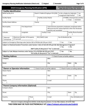 Fillable Online Dma Wi Emergency Planning Notification Submission