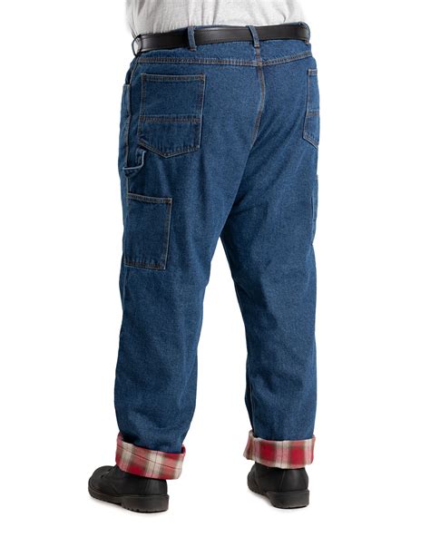 Men S Stone Wash Flannel Lined Denim Dungaree Berne Apparel