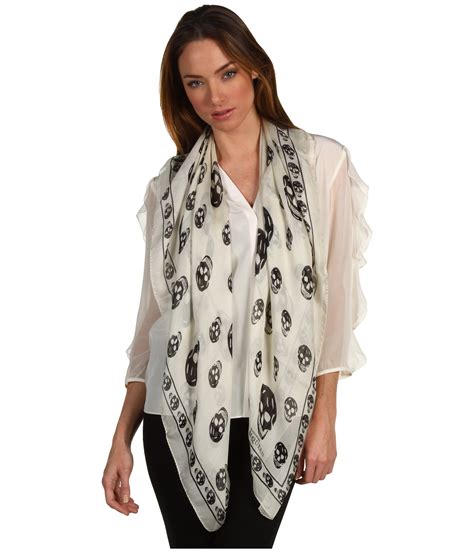 Lyst - Alexander Mcqueen Skull Scarf in White