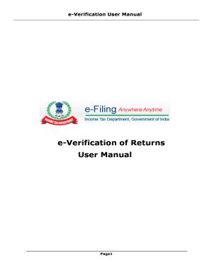 Fillable Online Incometaxindiaefiling Gov E Verification Of Returns