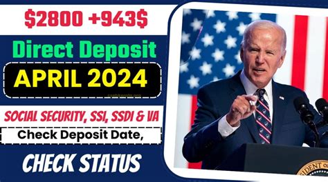 2800 943 April 2024 Direct Deposit Date For Social Security SSI