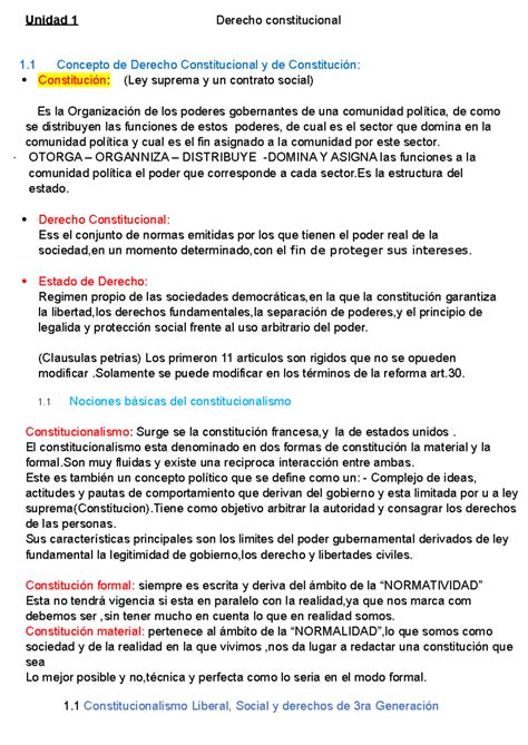 Unidad 1 DERECHO CONSTITITUCIONAL Unidad 1 Derecho Constitucional 1