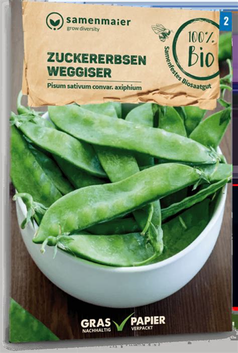 Samen Maier Bio Zuckererbsen Weggiser Packung Bloomling Schweiz