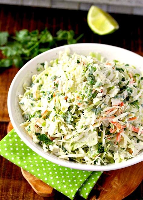 Creamy Cilantro Lime Coleslaw Recipe Lemon Blossoms