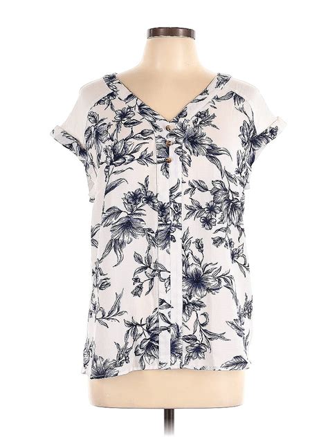 Fortune Ivy Polyester Color Block Floral White Ivory Short