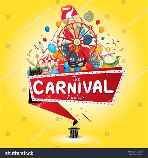 Vector Illustration Of The Carnival Funfair Design 353762894