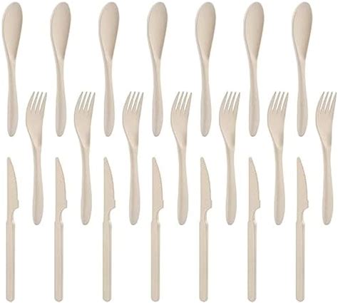 Amazon Forks Spoons Knife Set Pieces Wheat Straw Cutlery Set