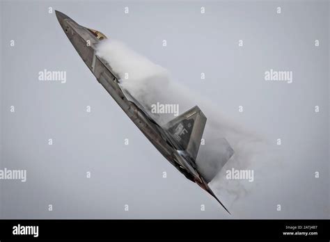 U S Air Force Maj Josh Gunderson F 22 Raptor Demonstration Team Commander Performs A High