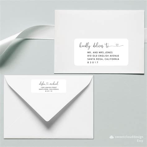 Mono Envelope Addressing Wrap Label Template Diy Wedding Stationery Fully Editable Instant