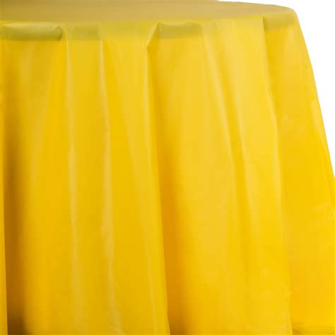 Schorin Company | Harvest Yellow 84" Round HD Plastic Table Cover ...