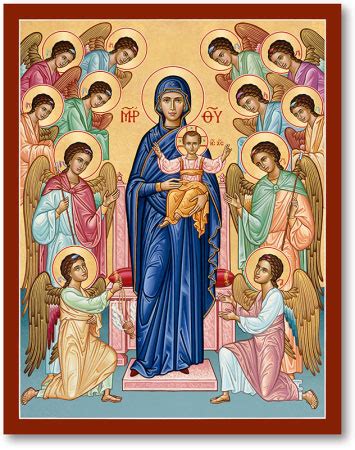 Blessed Virgin Mary Icons: Our Lady Queen of Angels Icon | Monastery Icons