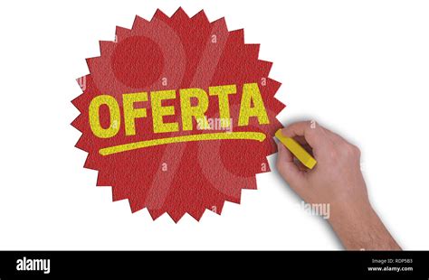 oferta sign  painted  hand stock photo alamy
