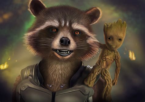 Guardians Of The Galaxy Rocket And Groot Wallpaper