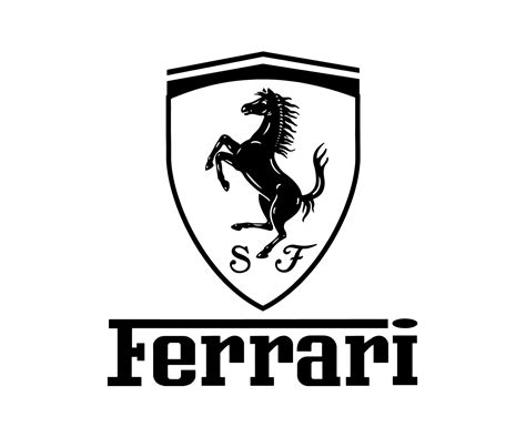 Ferrari Brand Logo Car Symbol With Name Black Design Italian Automobile