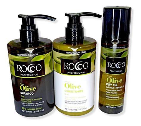 Kit Capilar Shampoo Acondicionador Aceite Olive Rocco Cuotas Sin