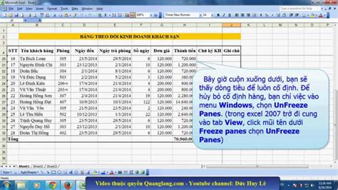 Cố định Dòng Cột Tiêu đề Trong Excel Youtube