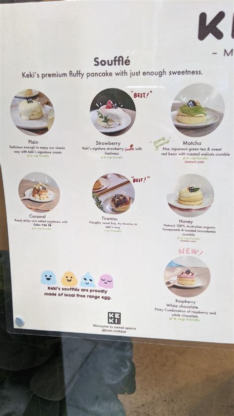 Menu At Keki Milk Bar Melbourne