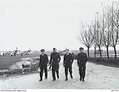 RAAF Pilots Of No 222 Squadron RAF With Their Spitfires On The