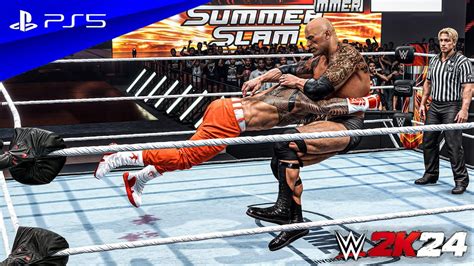 Wwe K Roman Reigns Vs The Rock No Holds Barred Match At