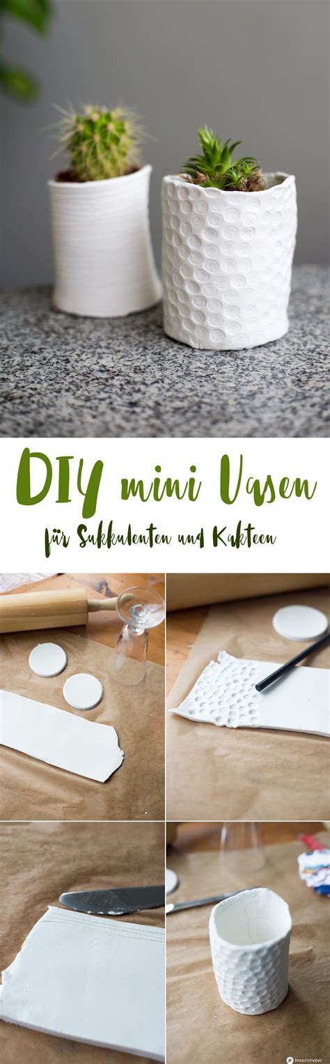 Diy Mini Vasen F R Sukkulenten Selber Machen Kreativ Diy Modelliermasse