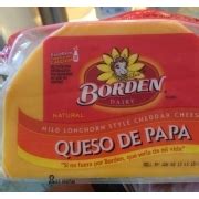 Borden Queso De Papa Cheese Mild Longhorn Style Cheddar Calories