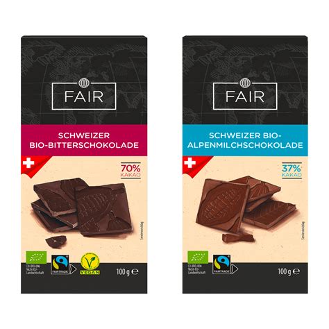 FAIR Schweizer Bio Schokolade Fairtrade günstig bei ALDI Nord