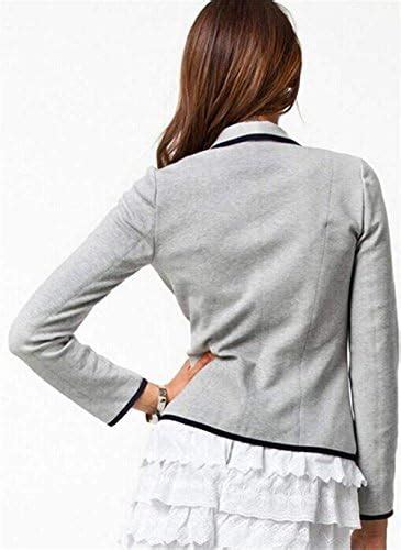 Minetom Damen Blazer Elegante Langarm Sakko Slim Fit Knopf Schließen