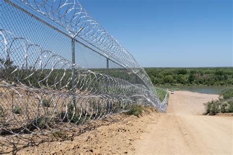 Razor Wire Barrier Between Texas And New Mexico Branded