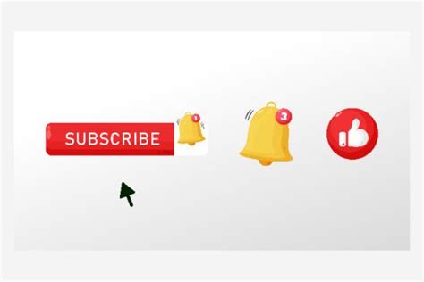 Subscribe Button, Like and Notification Graphic by wayan sandika · Creative Fabrica