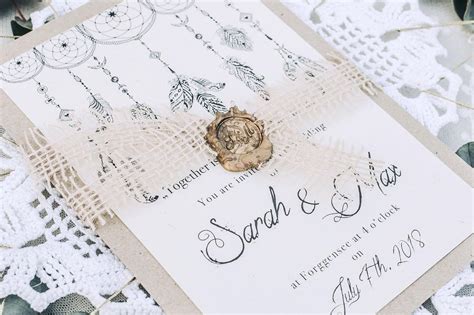 Bohemian Save The Date Karten Hochzeitspapeterie Hannah Antenna