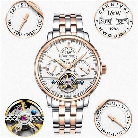 Carnival Brand Fashion Automatic Business Watch For Men Luxury