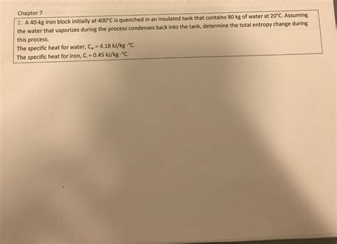 Solved Chapter A Kg Iron Block Initially At C Is Chegg